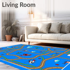 Blue Sky Road Race Helicopters Rug