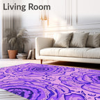 Lila Orchid Rose Bloom Rug