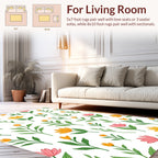 Whimsical Floral Botanical Print Rug