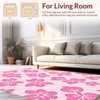 Pink Floral Outline Pattern Rug