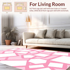 Pastel Pink Geometric Mosaic Pattern Rug
