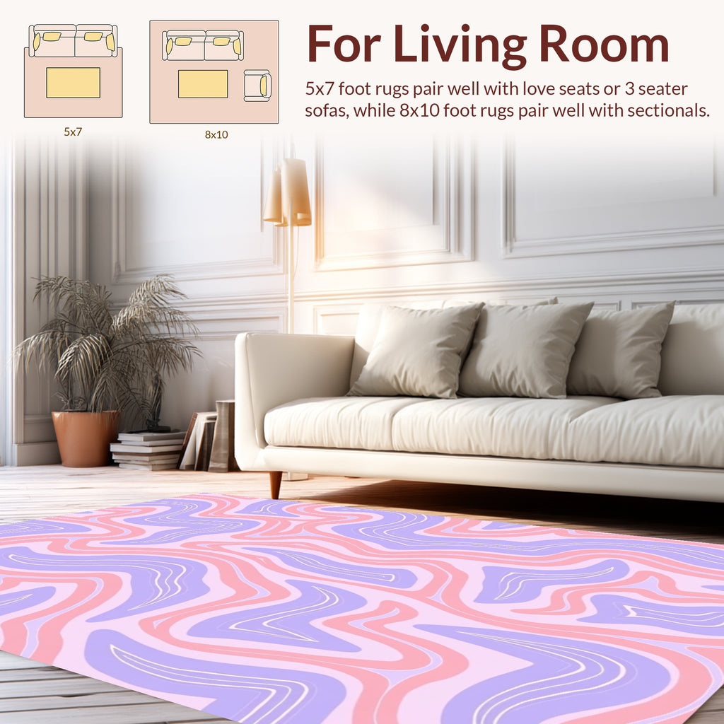 Pastel Swirl Wave Pattern Rug