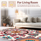 Colorful Floral Mandala Pattern Rug