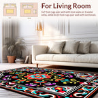 Vibrant Floral Scrollwork Medallion Rug
