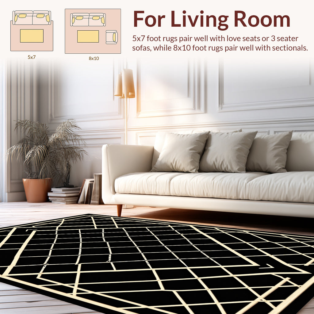 Geometric Diamond Lattice Pattern Rug
