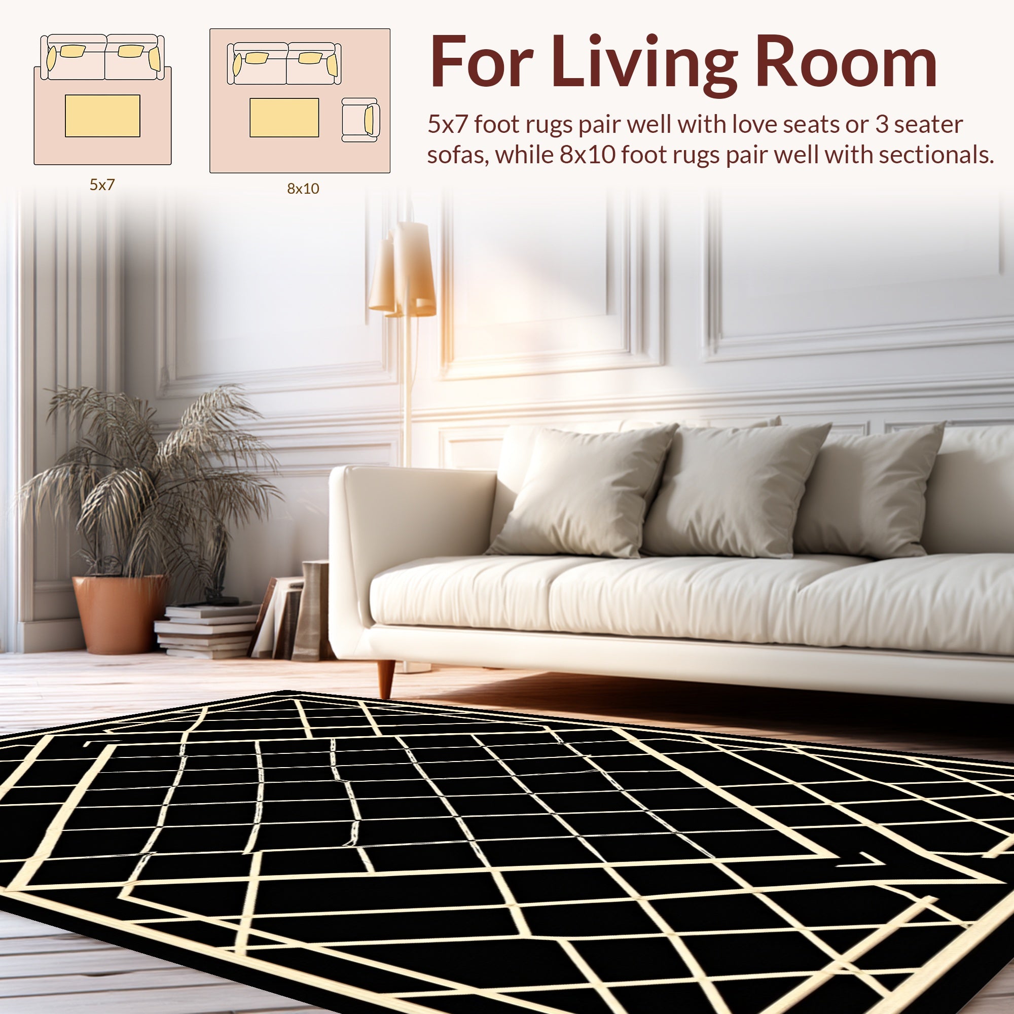 Geometric Diamond Lattice Pattern Rug