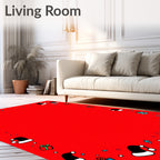 Festive Red Santa Hat Gift Border Rug