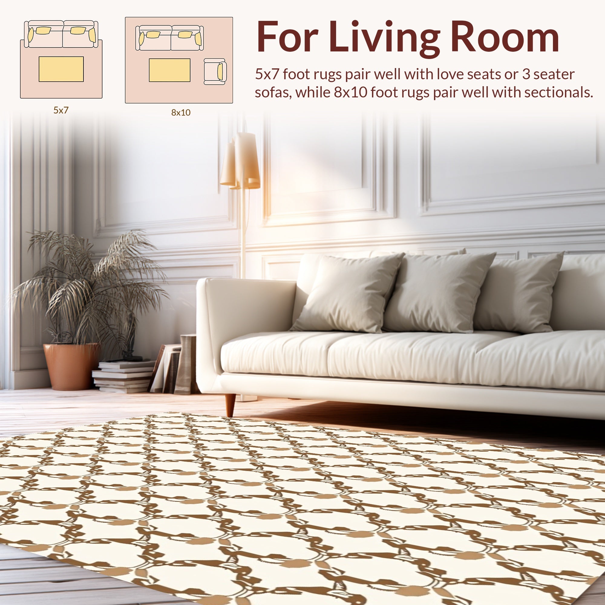Terracotta Lattice Pattern Design Rug