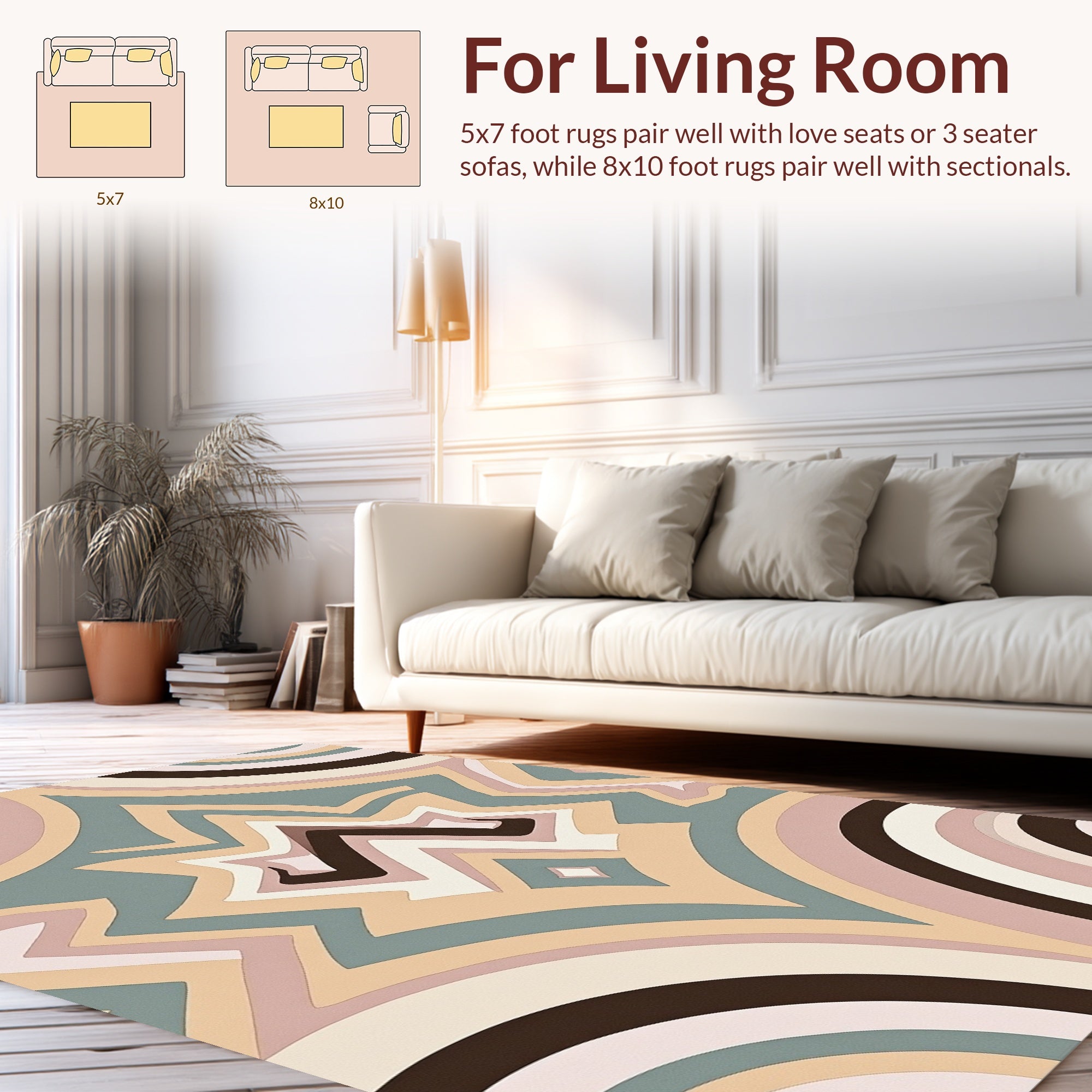 Retro Swirls Abstract Pattern Rug