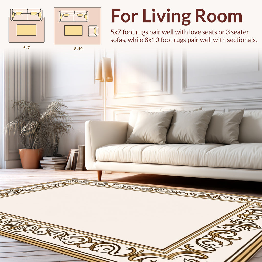 Elegant Scrollwork Ornament Pattern Rug