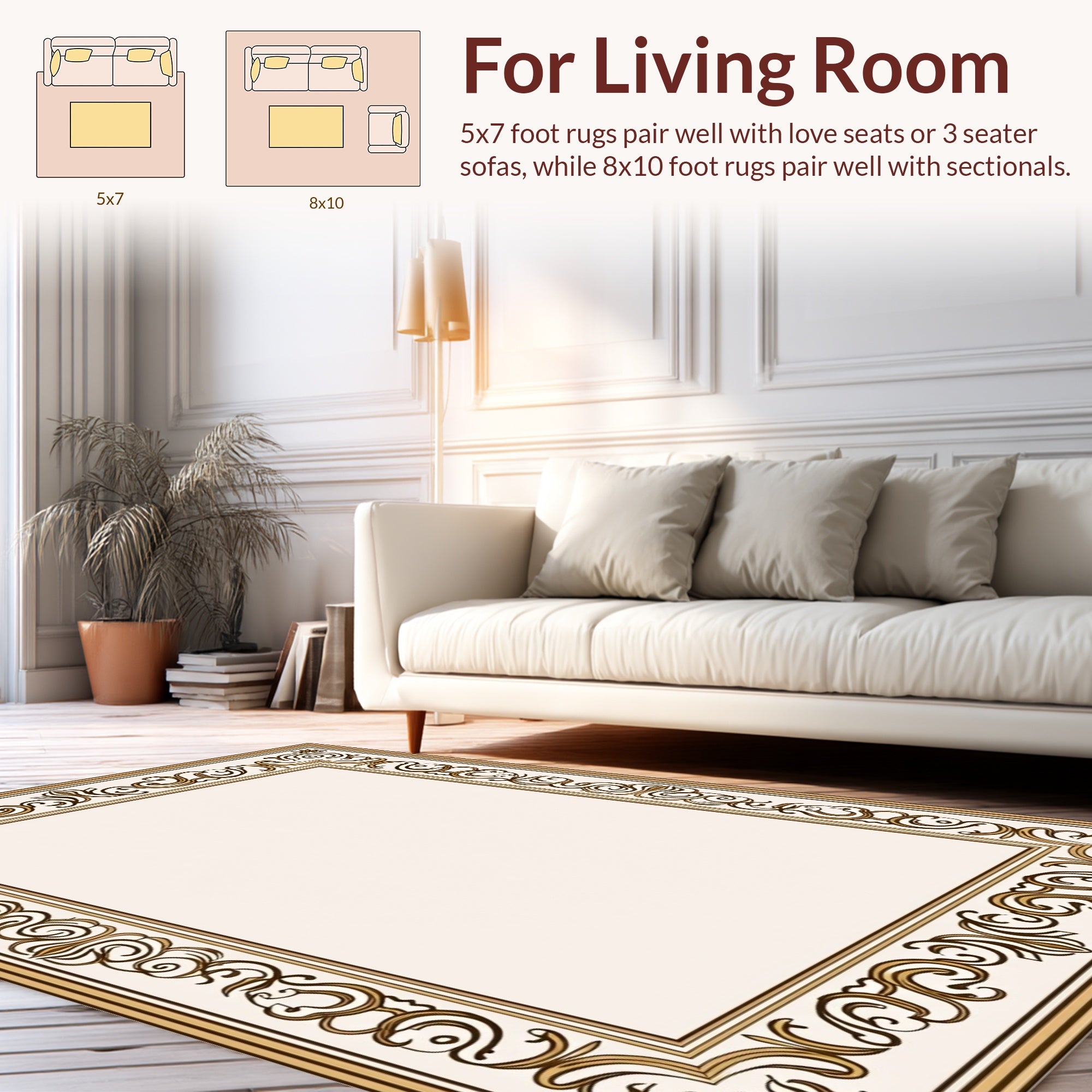 Elegant Scrollwork Ornament Pattern Rug