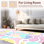 Whimsical Pastel Shapes Pattern Rug
