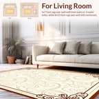 Cream Brown Swirl Pattern Design Rug