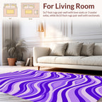 Purple Violet Wavy Abstract Design Rug