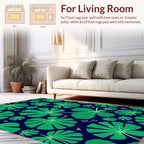 Emerald Ginko Leaf Pattern Rug