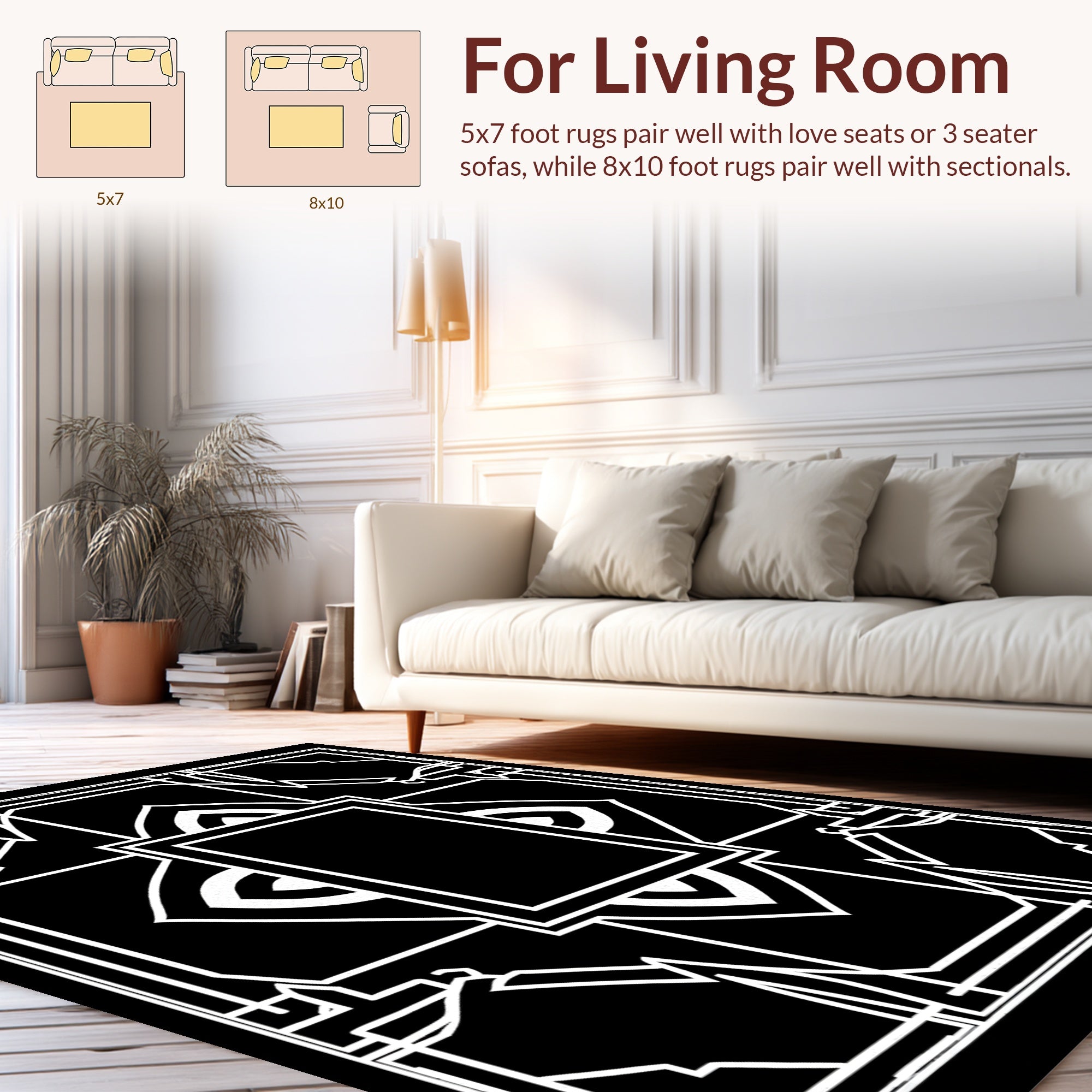 Abstract Geometric Art Deco Style Rug