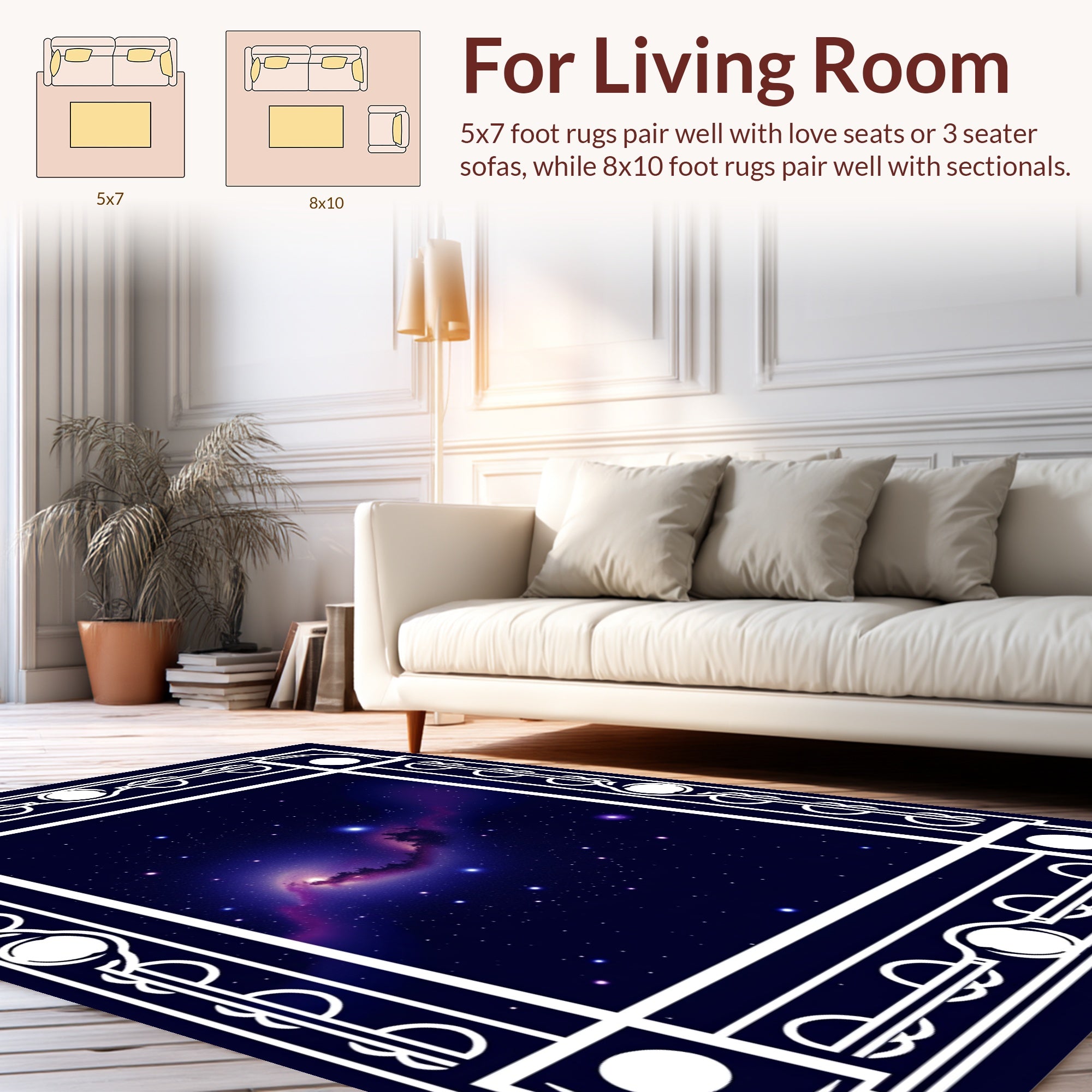 Celestial Nebula Art Deco Rug