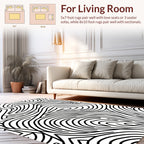 Abstract Black Lines Pattern Rug