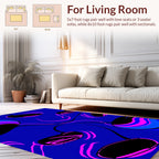 Bold Blue Pink Abstract Swirl Rug