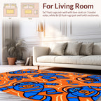 Funky Blue Astronaut Spaced Out Pattern Rug