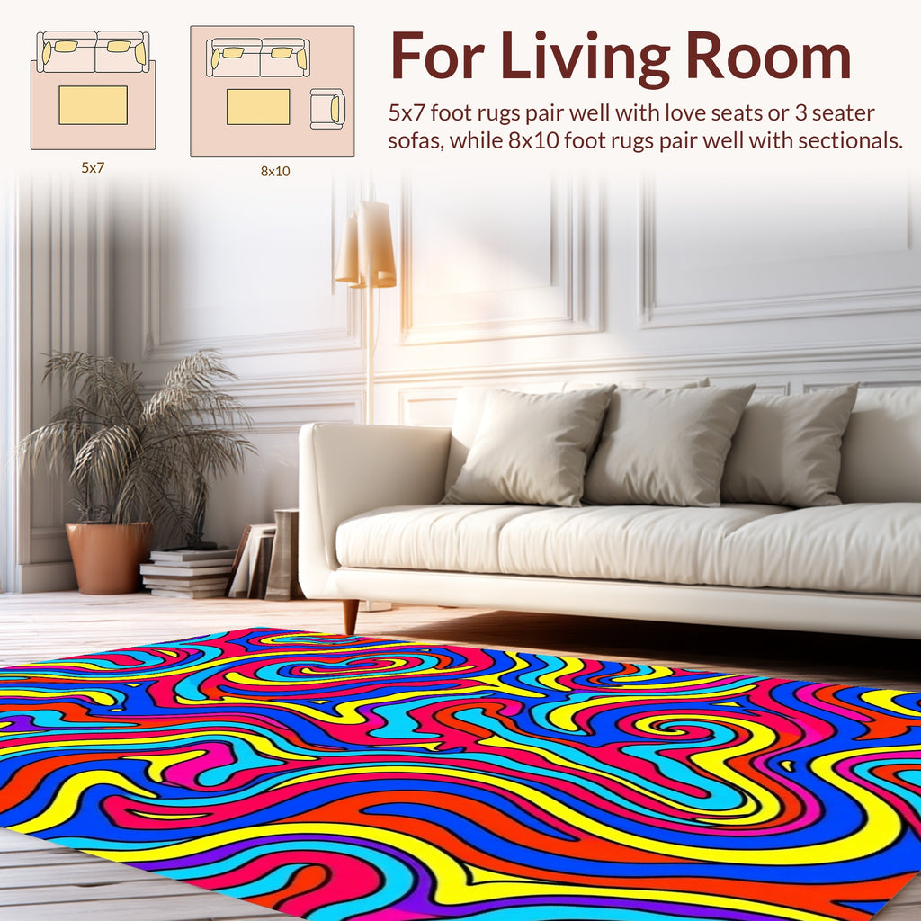 Vibrant Swirl Pattern Vibrant Rug