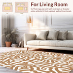 Abstract Brown White Intertwined Pattern Rug