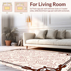 Ornate Swirl Patterned Border Rug