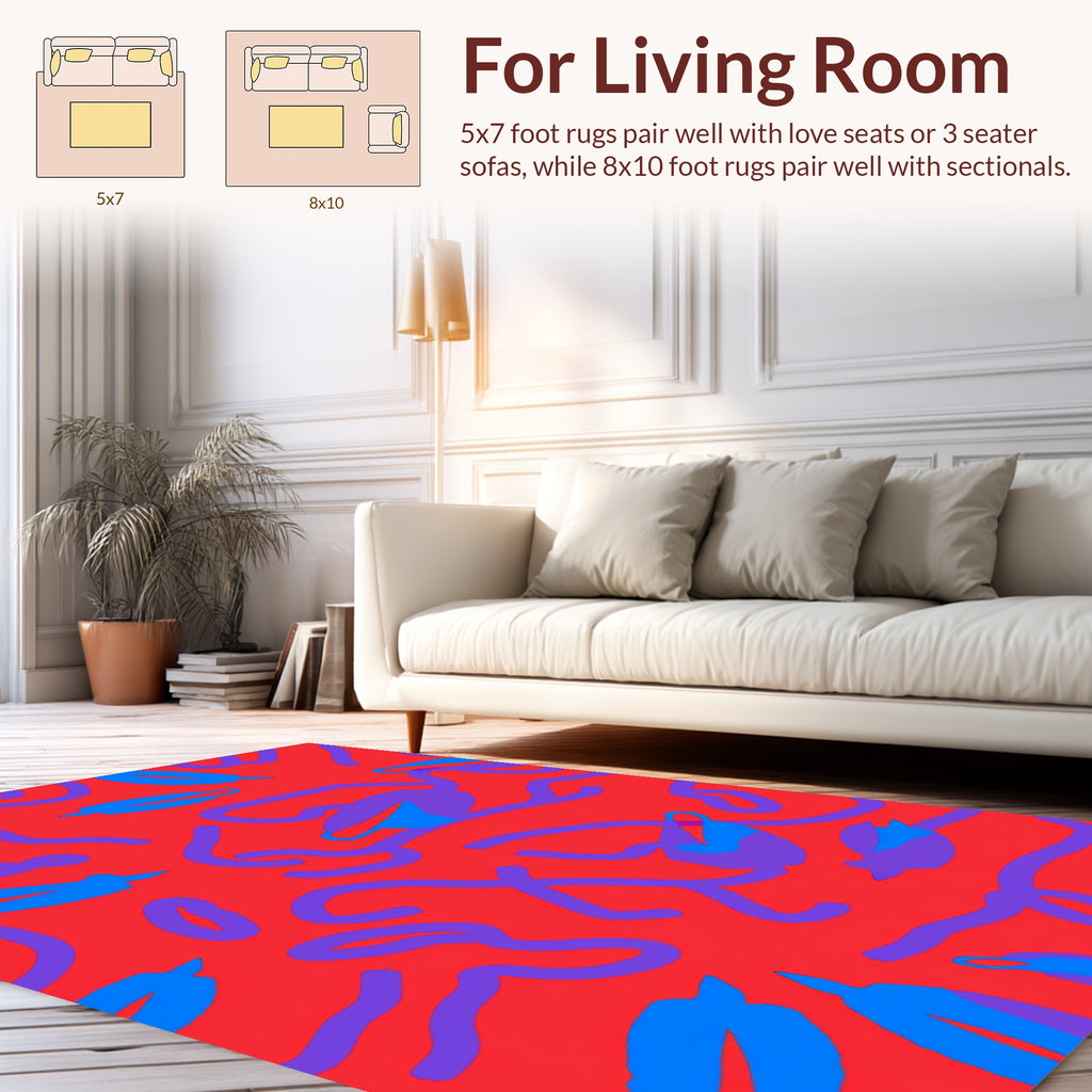 Abstract Purple Blue Swirls Rug