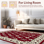 Ornate Floral Patterned Border Rug