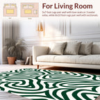 Abstract Green Swirl Continuous Pattern Rug