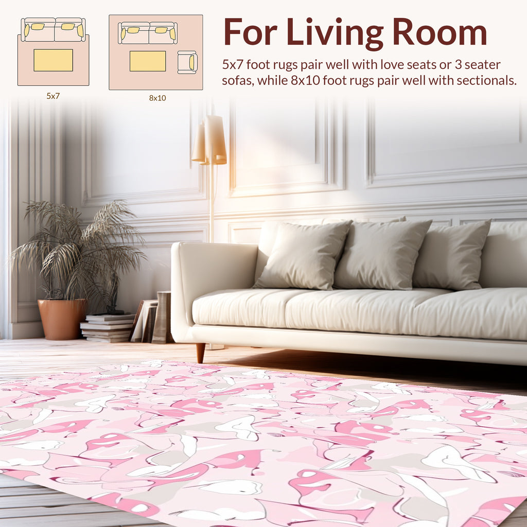 Abstract Pink Whimsical Flow Rug
