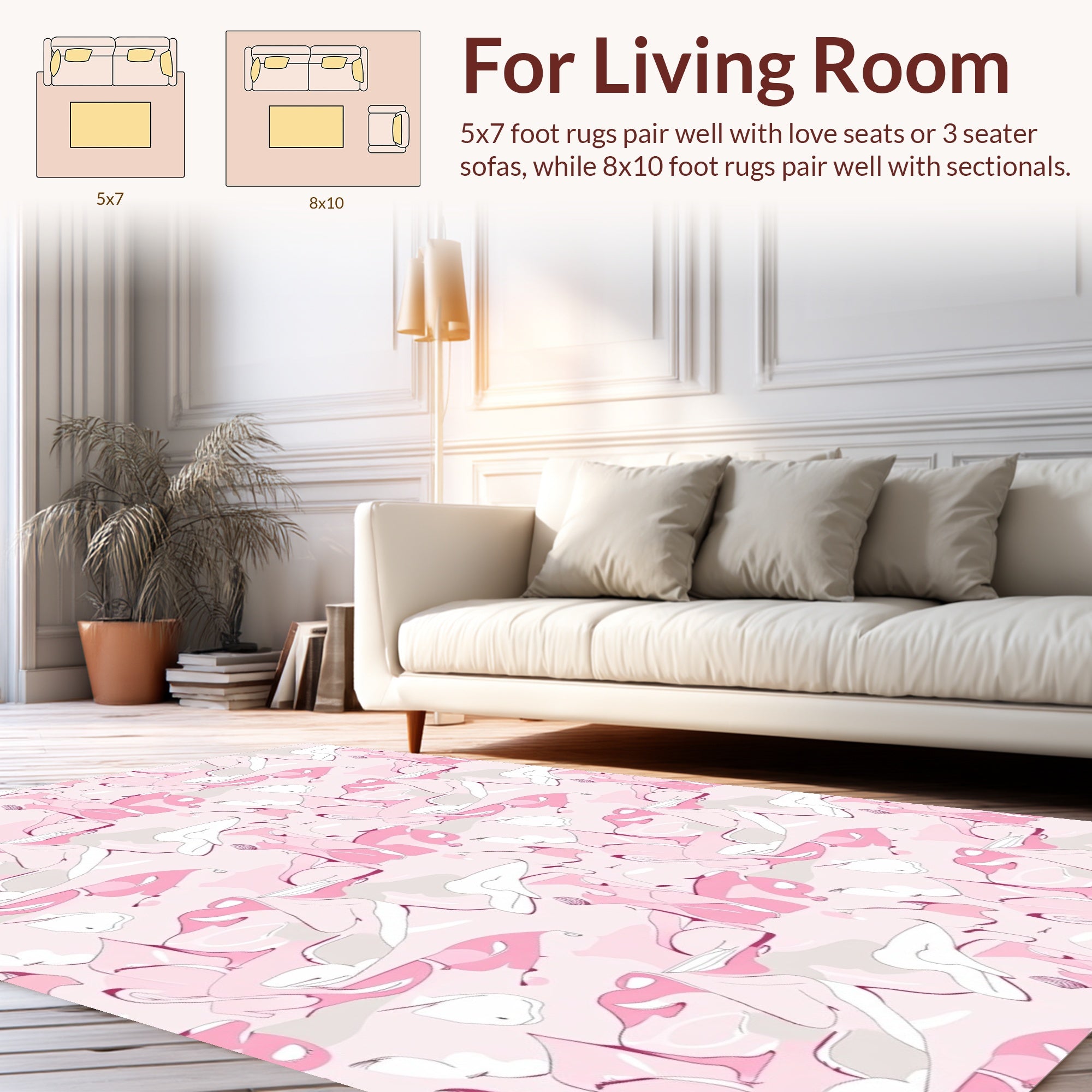 Abstract Pink Whimsical Flow Rug