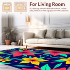 Vibrant Floral Patterned Tropical Rug