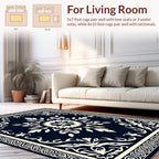 Ornate Floral Medallion Border Design Rug