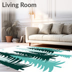 Evergreen Forest Teal Stars Rug