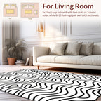 Bold Swirl Lines Abstract Pattern Rug