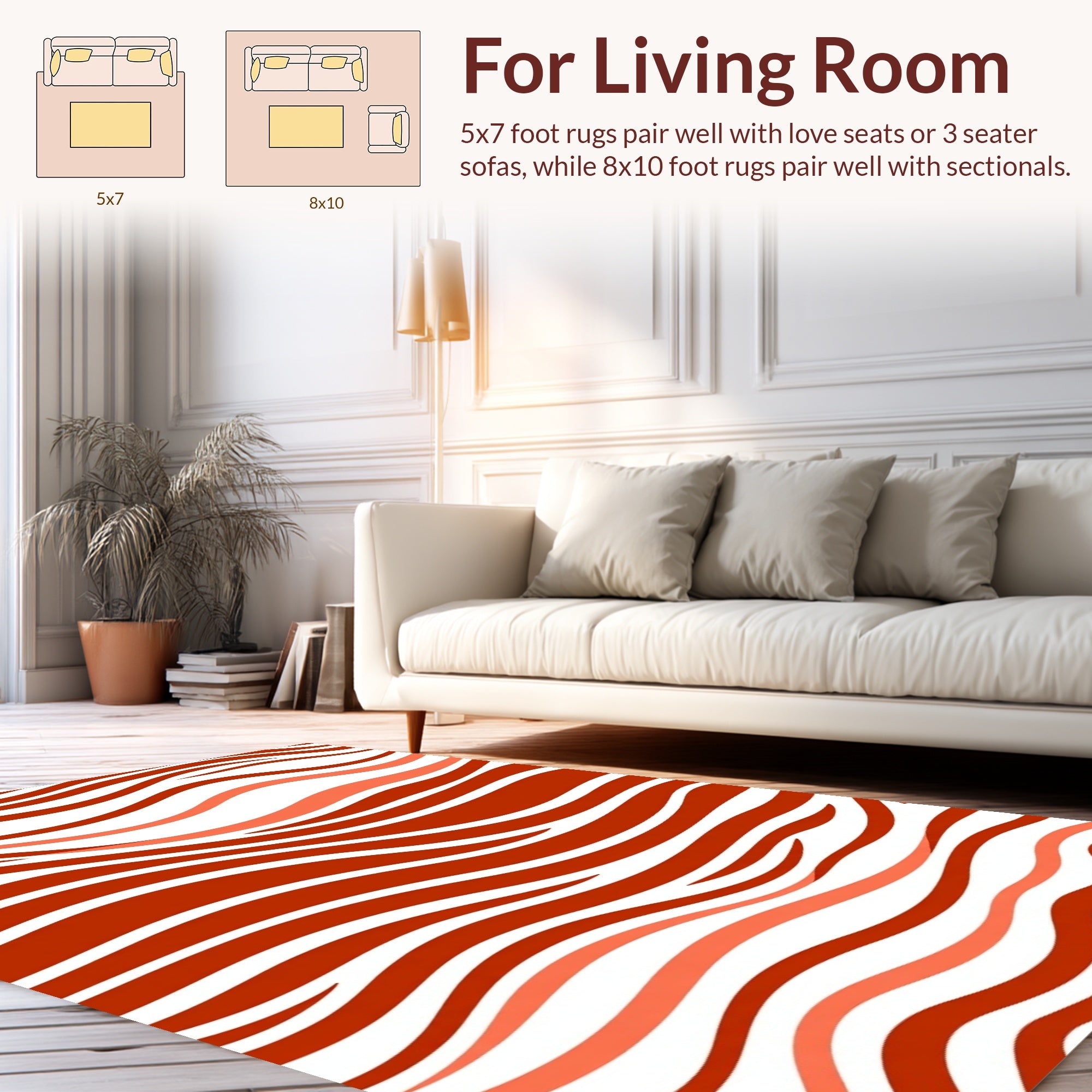 Subtle Wavy Stripe Tonal Rug