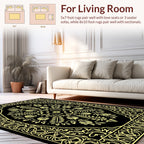 Ornate Botanical Medallion Pattern Rug