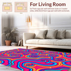 Vibrant Swirl Wavy Abstract Pattern Rug