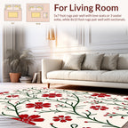 Red Floral Vine Pattern Rug