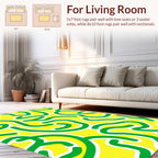 Abstract Green Line Whimsical Rug