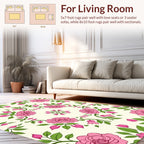 Pink Floral Vines Pattern Rug