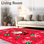 Jolly Santa Claus Snowflake Christmas Rug