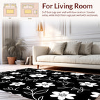 White floral vine pattern Rug