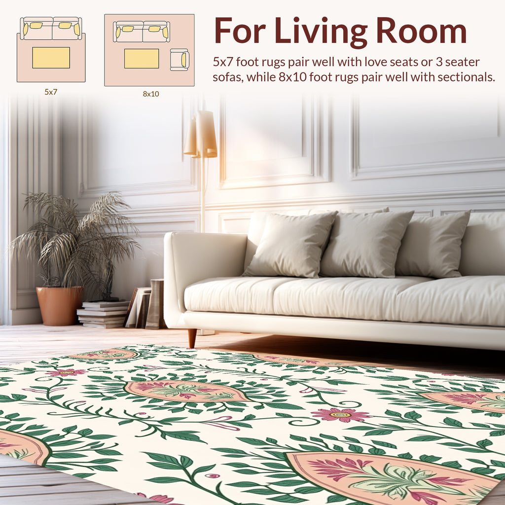 Pastel Floral Crest Pattern Rug