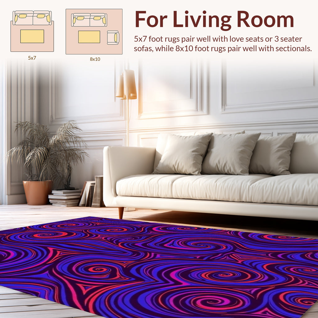 Vibrant Swirls Triangles Pattern Rug