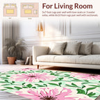 Delicate Pink Floral Vines Rug