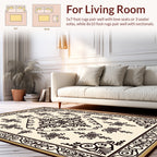 Ornate Floral Damask Pattern Rug