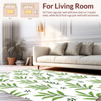 Green Leafy Nature Pattern Rug