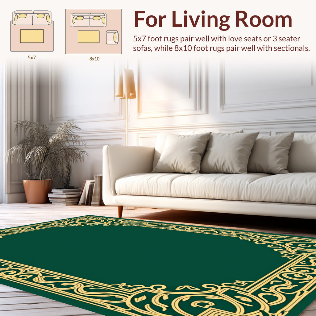 Art Nouveau Floral Border Design Rug